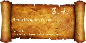 Breslmayer Alex névjegykártya